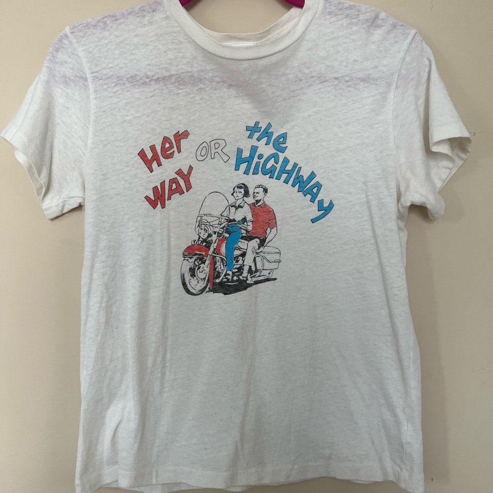 Her Way or the Highway RE/DONE 70's Loose Tee in Vintage White